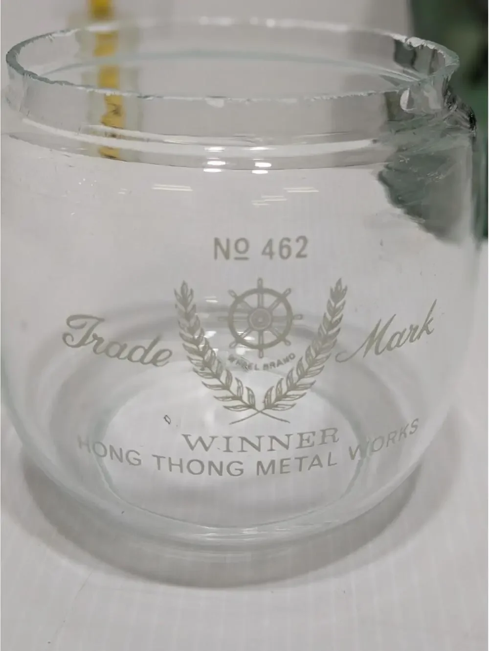 Collectible Hong Thong No. 462 Green Hurricane Lantern Vintage Oil Lamp Thailand